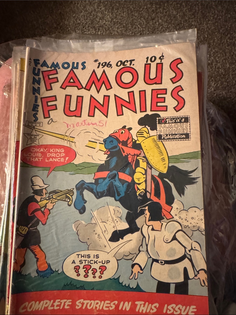 Famous Funnies #196 Vintage Comic Book - Red, Blue, Yellow Cover